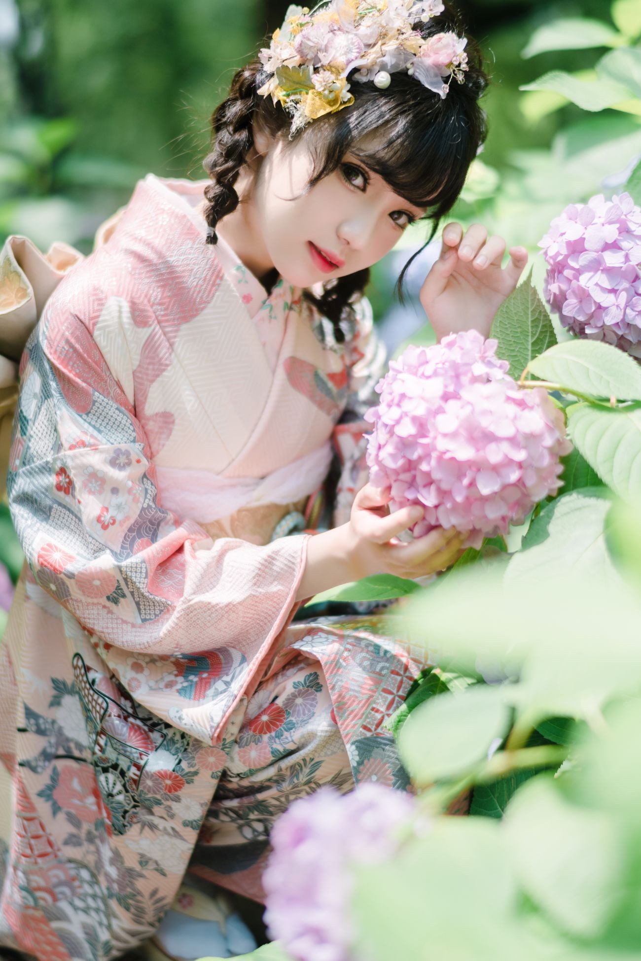 花柒Hana 绣球花和服-COS世界