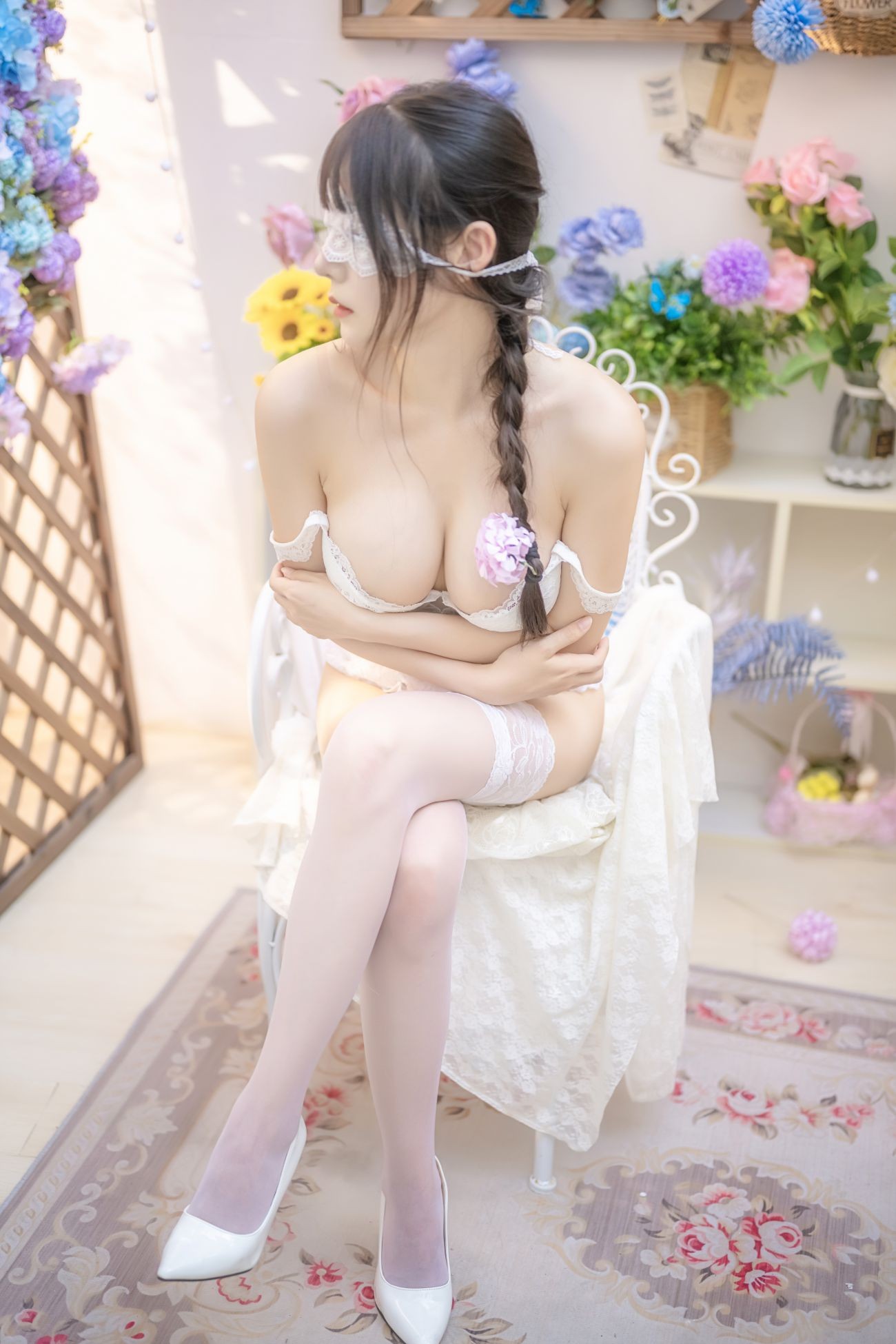 图片[2]-香草喵露露写真 白色玫瑰-COS世界