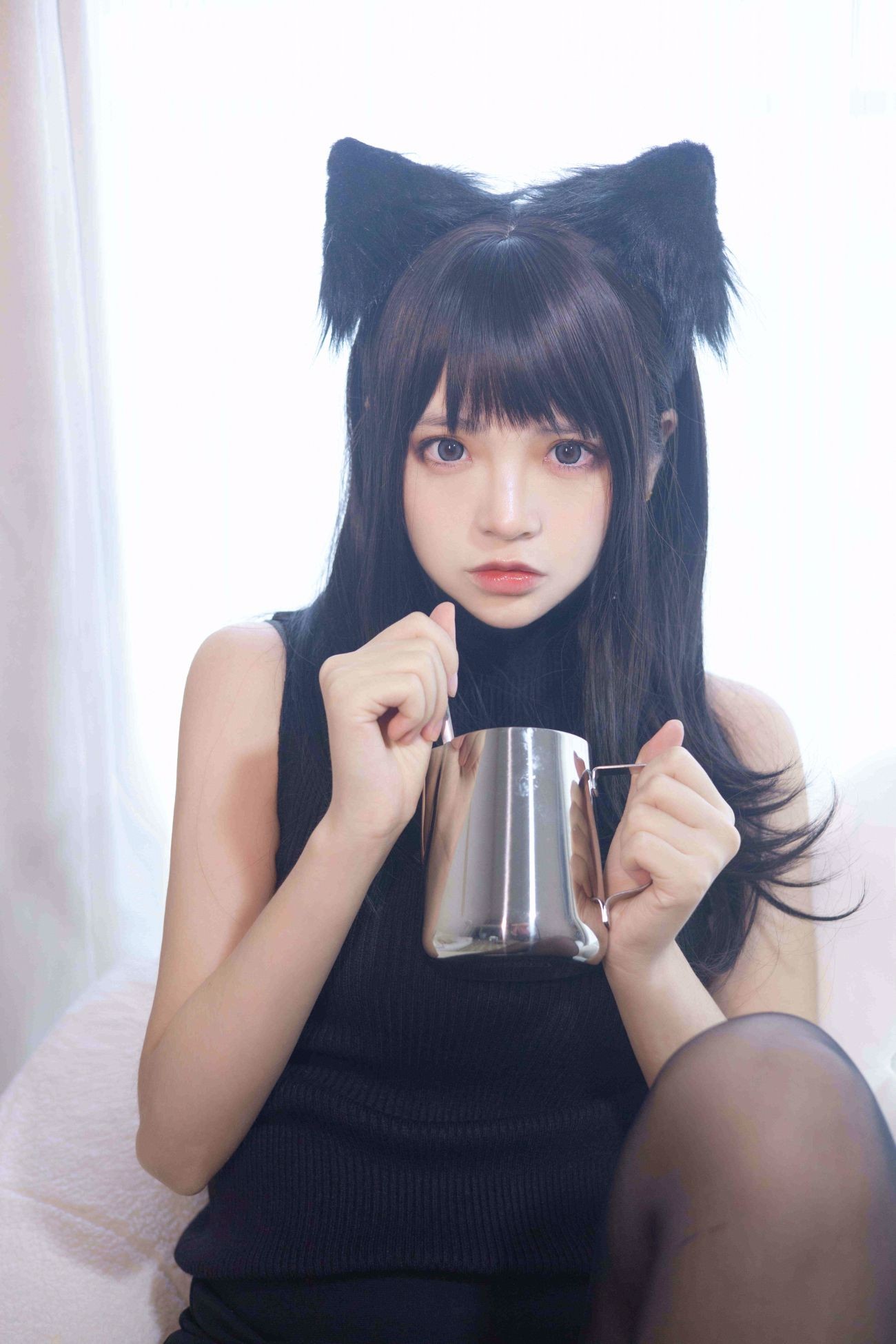 图片[3]-疯猫ss 黑毛衣少女-COS世界