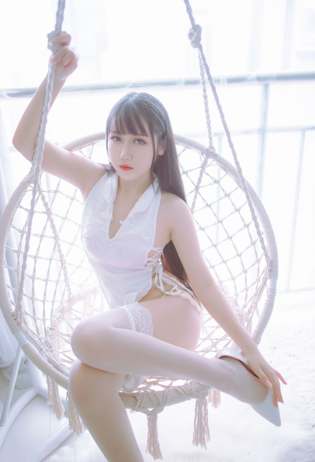 图片[2]-抖娘利世图集 抖娘×不呆猫 黑白旗袍双子-COS世界