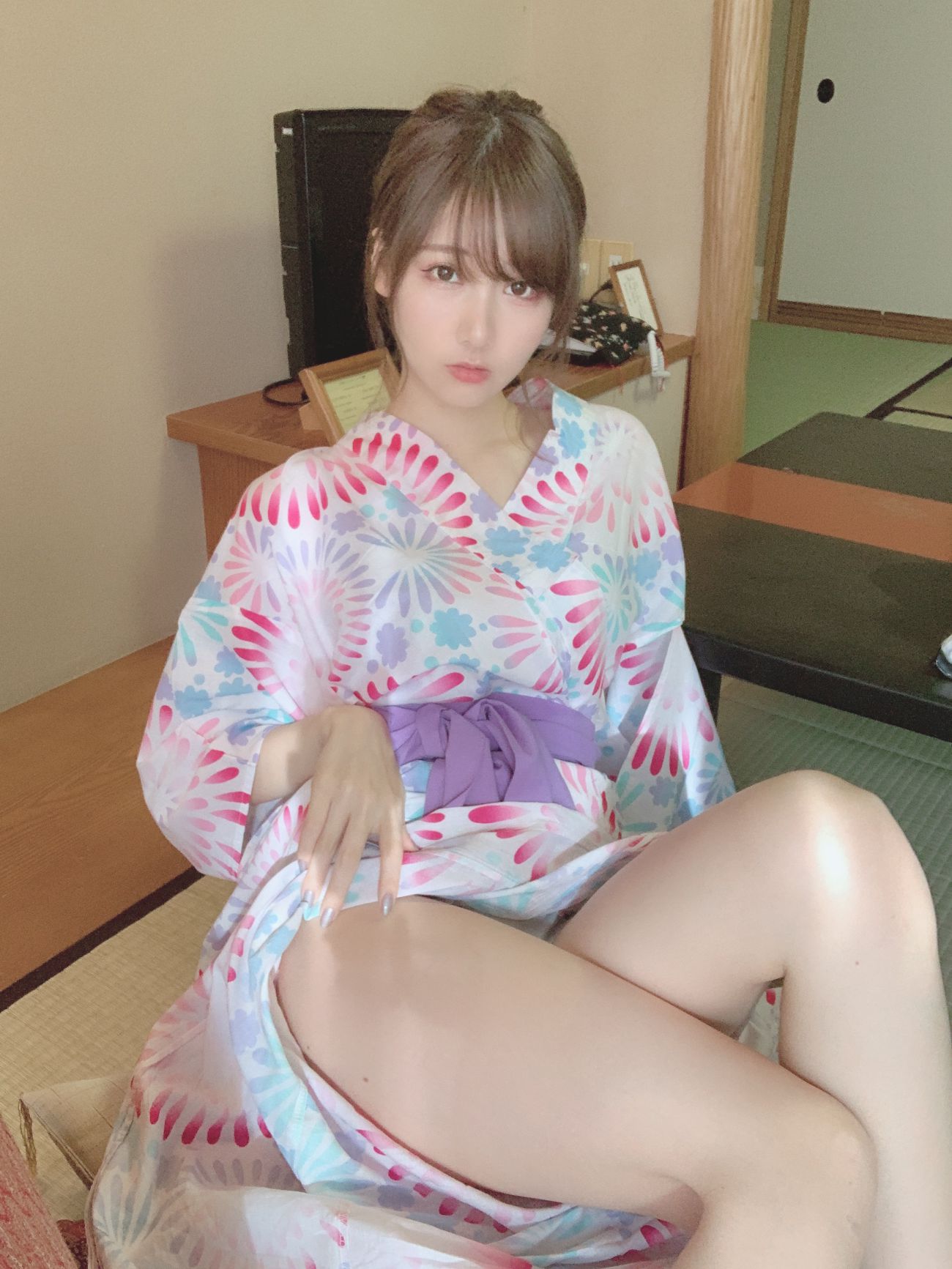 图片[3]-日本美少女COSERけんけん fantia 花火柄浴衣-COS世界