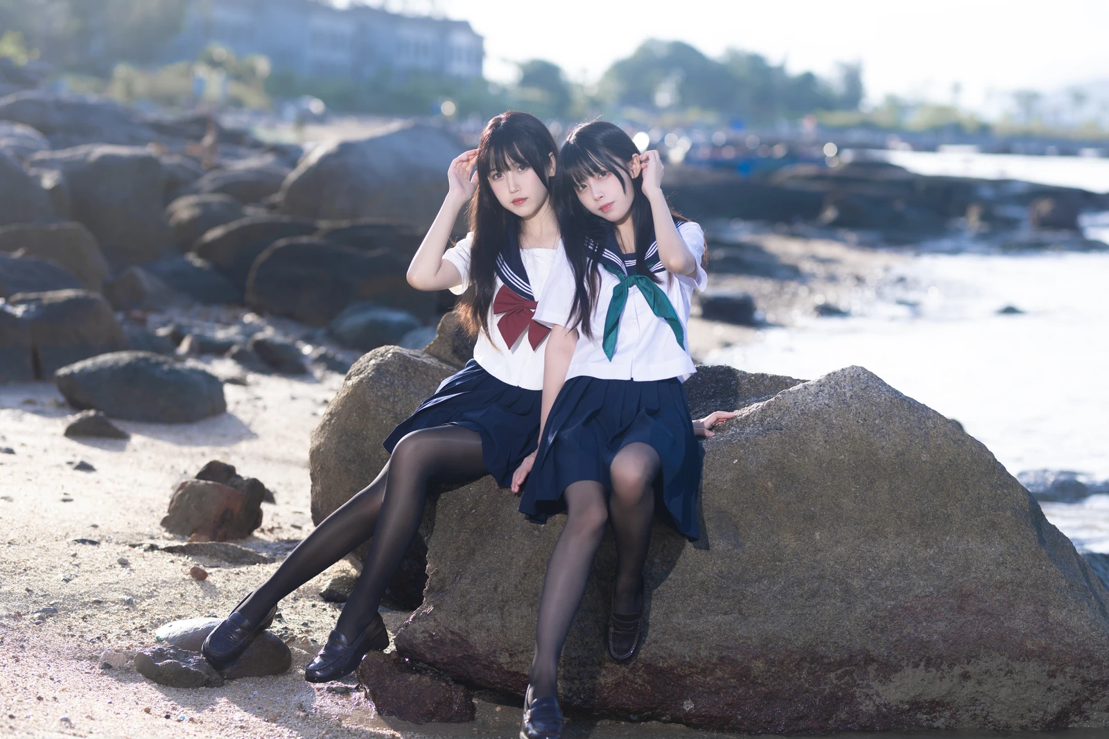 图片[4]-微博人气Coser不呆猫×三無人型水手服百合黑丝-COS世界