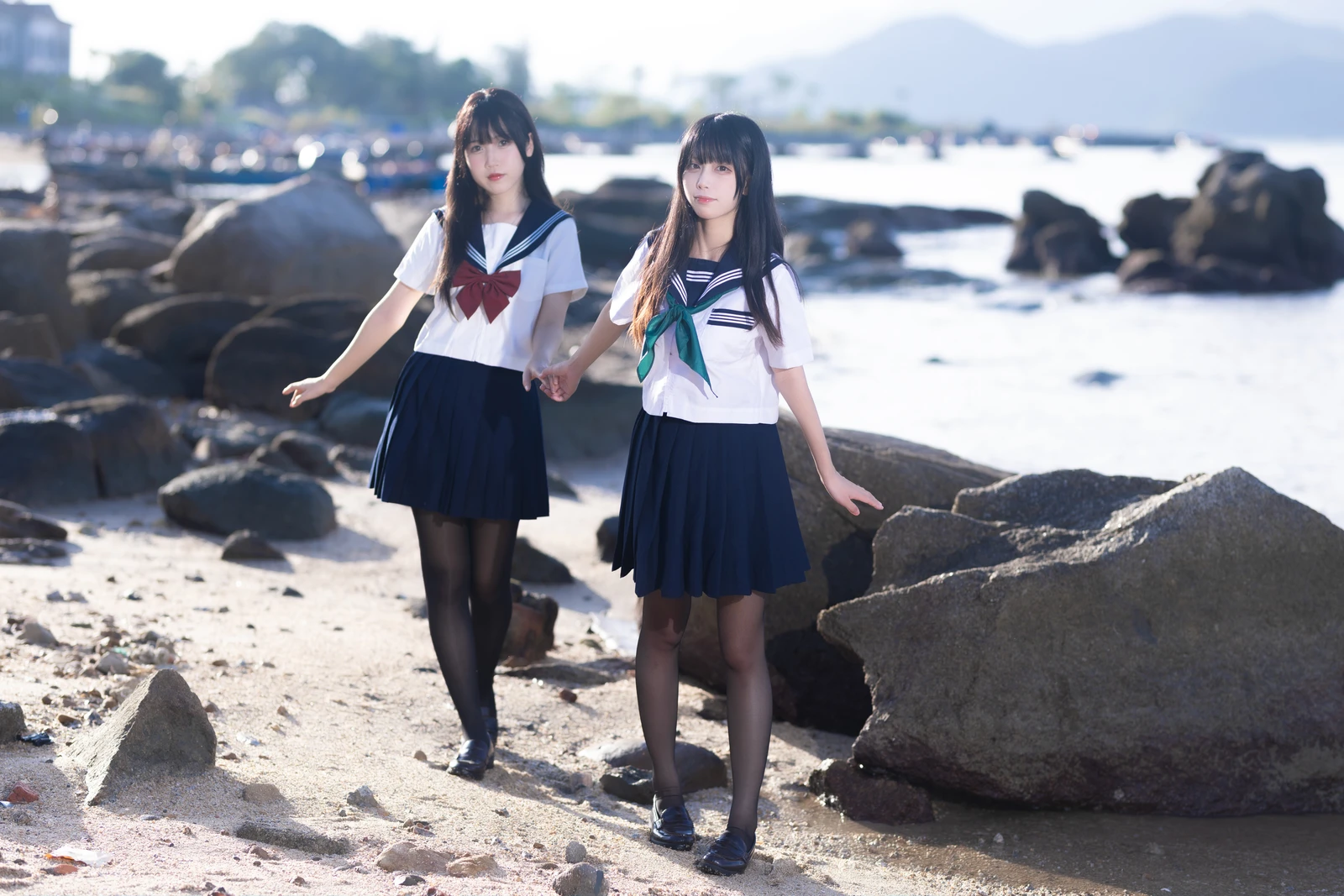 图片[5]-微博人气Coser不呆猫×三無人型水手服百合黑丝-COS世界