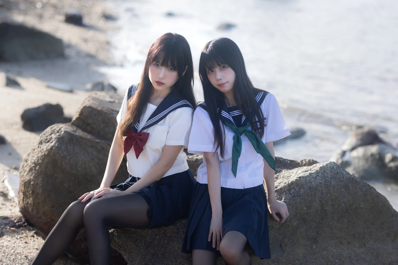 图片[2]-微博人气Coser不呆猫×三無人型水手服百合黑丝-COS世界
