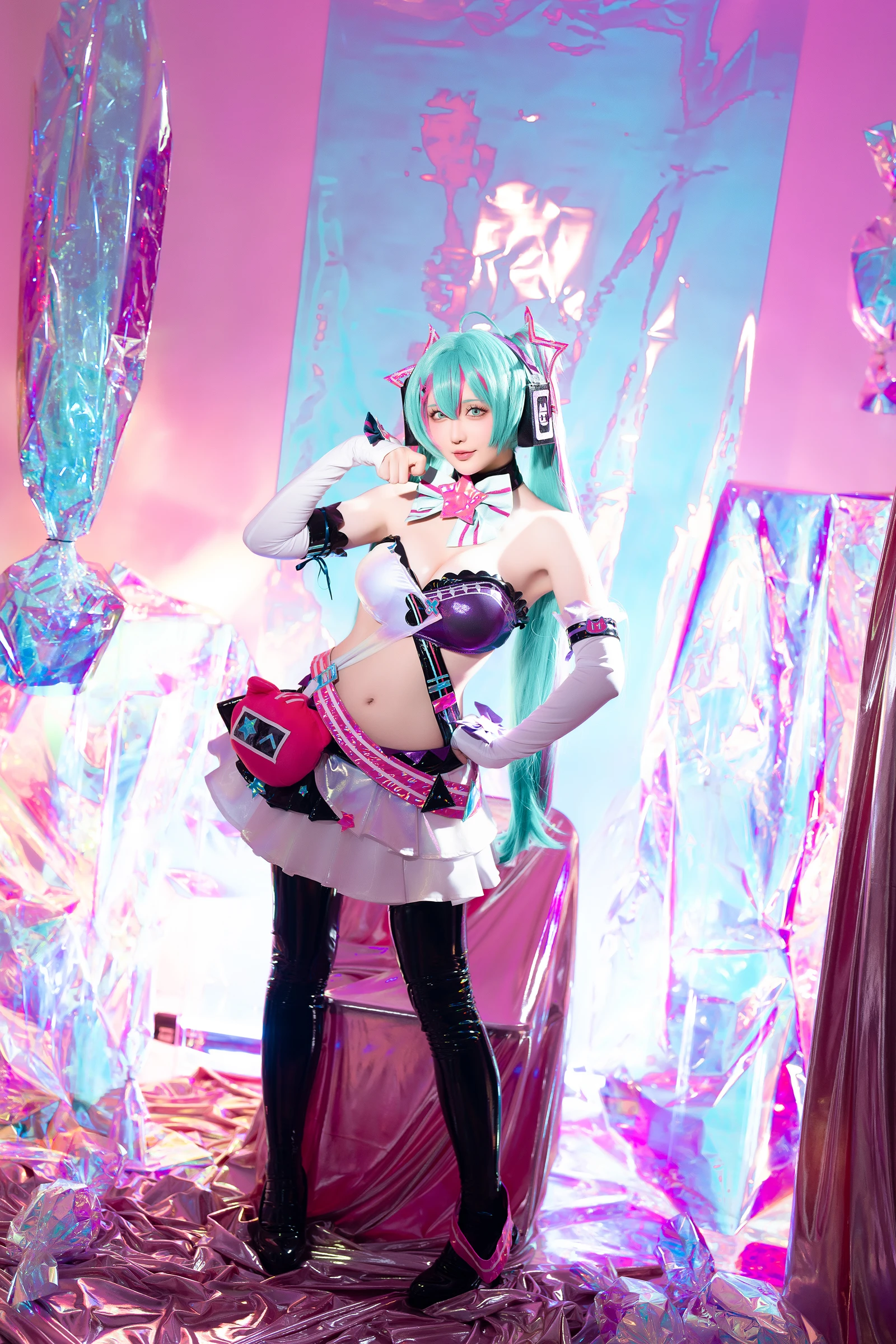 图片[3]-Coser小姐姐星之迟迟 Miku初音未来 喵斯快跑-COS世界