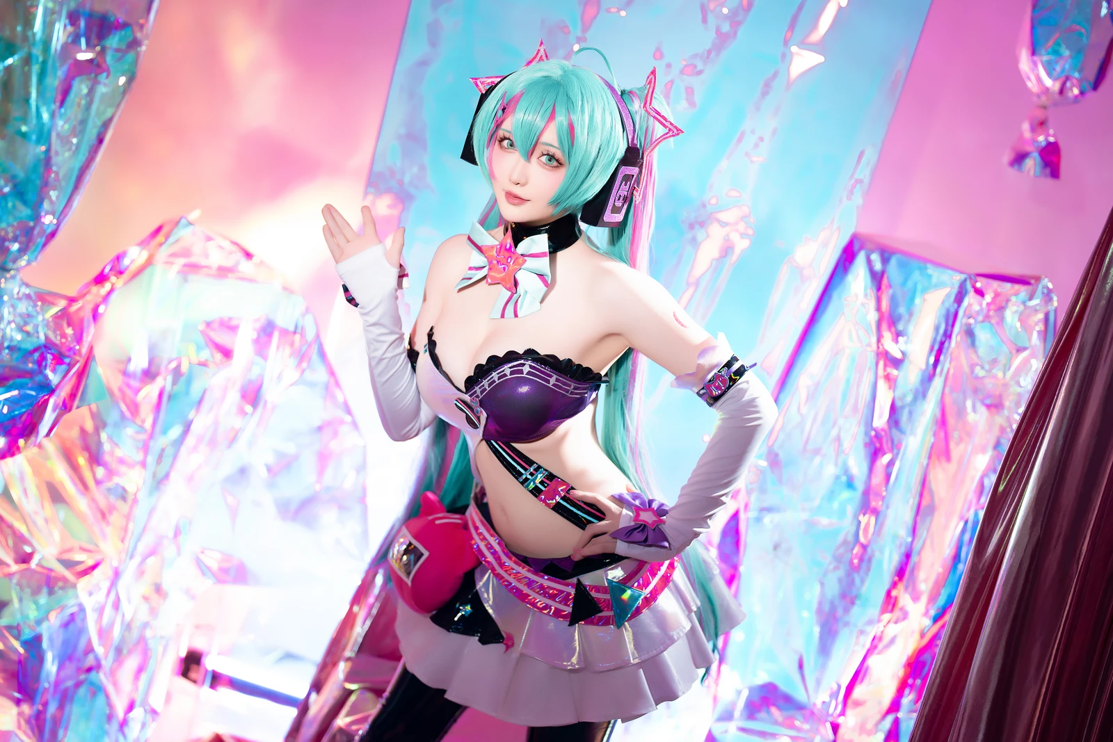 图片[6]-Coser小姐姐星之迟迟 Miku初音未来 喵斯快跑-COS世界