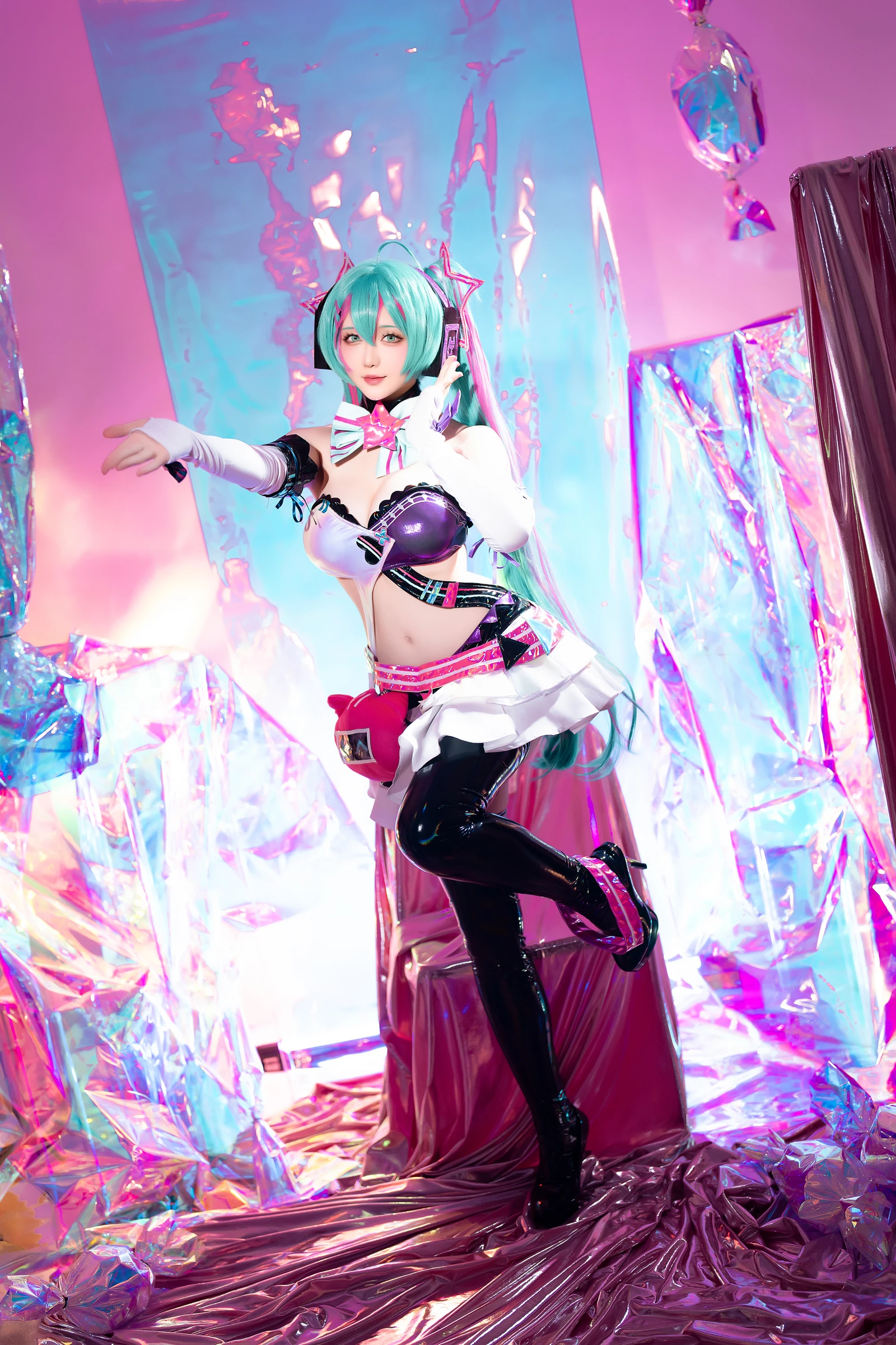图片[5]-Coser小姐姐星之迟迟 Miku初音未来 喵斯快跑-COS世界