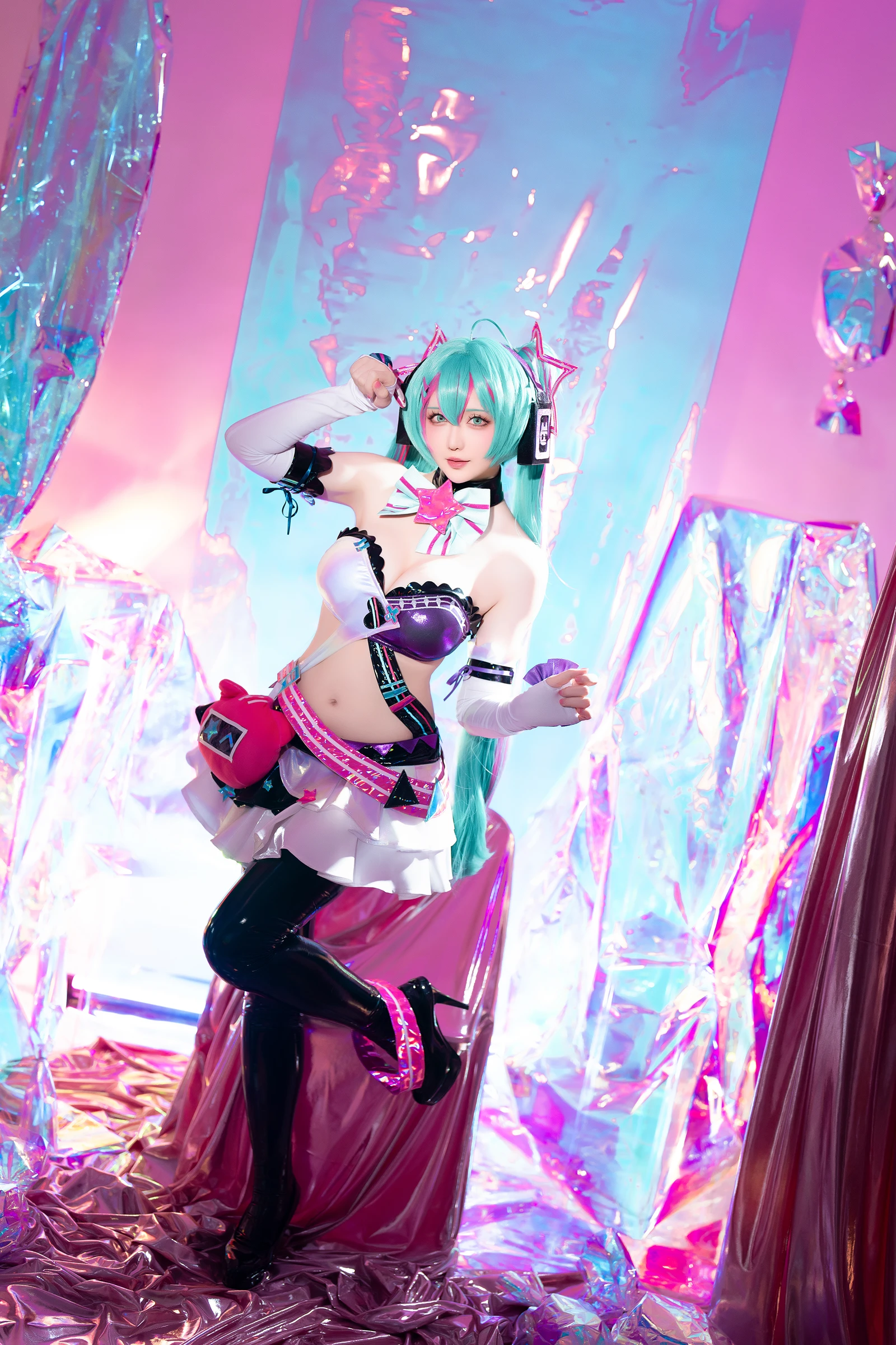 图片[2]-Coser小姐姐星之迟迟 Miku初音未来 喵斯快跑-COS世界