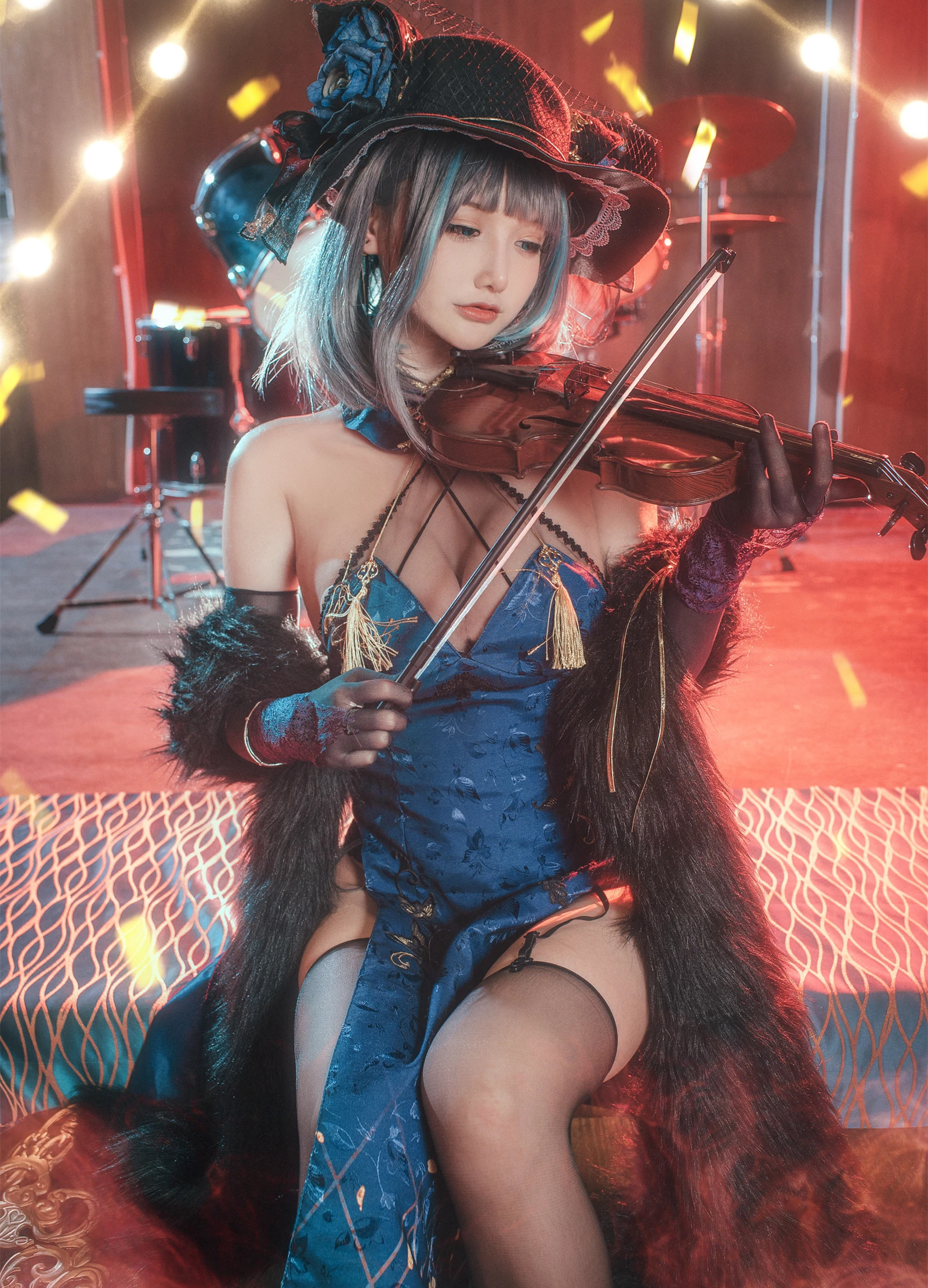 COS妹子仙九Airi 柴郡旗袍-COS世界